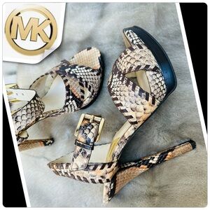 Michael Kors Snakeskin Heels - Brown and Black